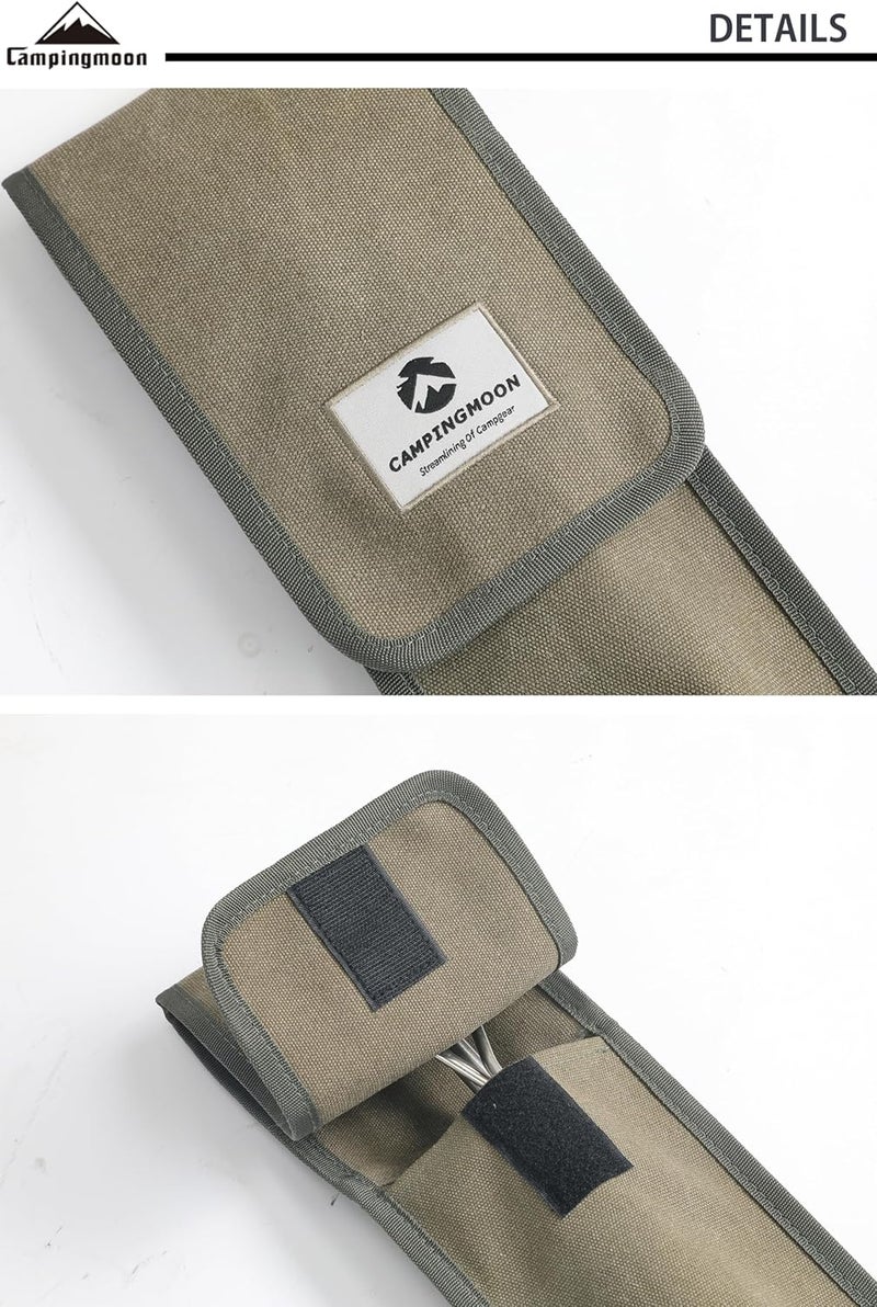 Campingmoon Canvas Pole Pile Driver Case Carrying Bag Tripod Stand Storage Case D-240B - Image 3